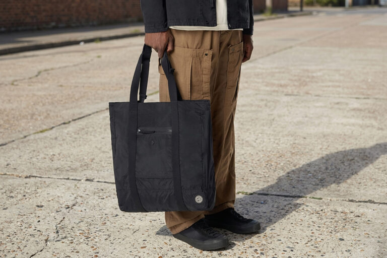 STONE ISLAND  “COATED NYLON METAL IN ECONYL TOTE BAG”